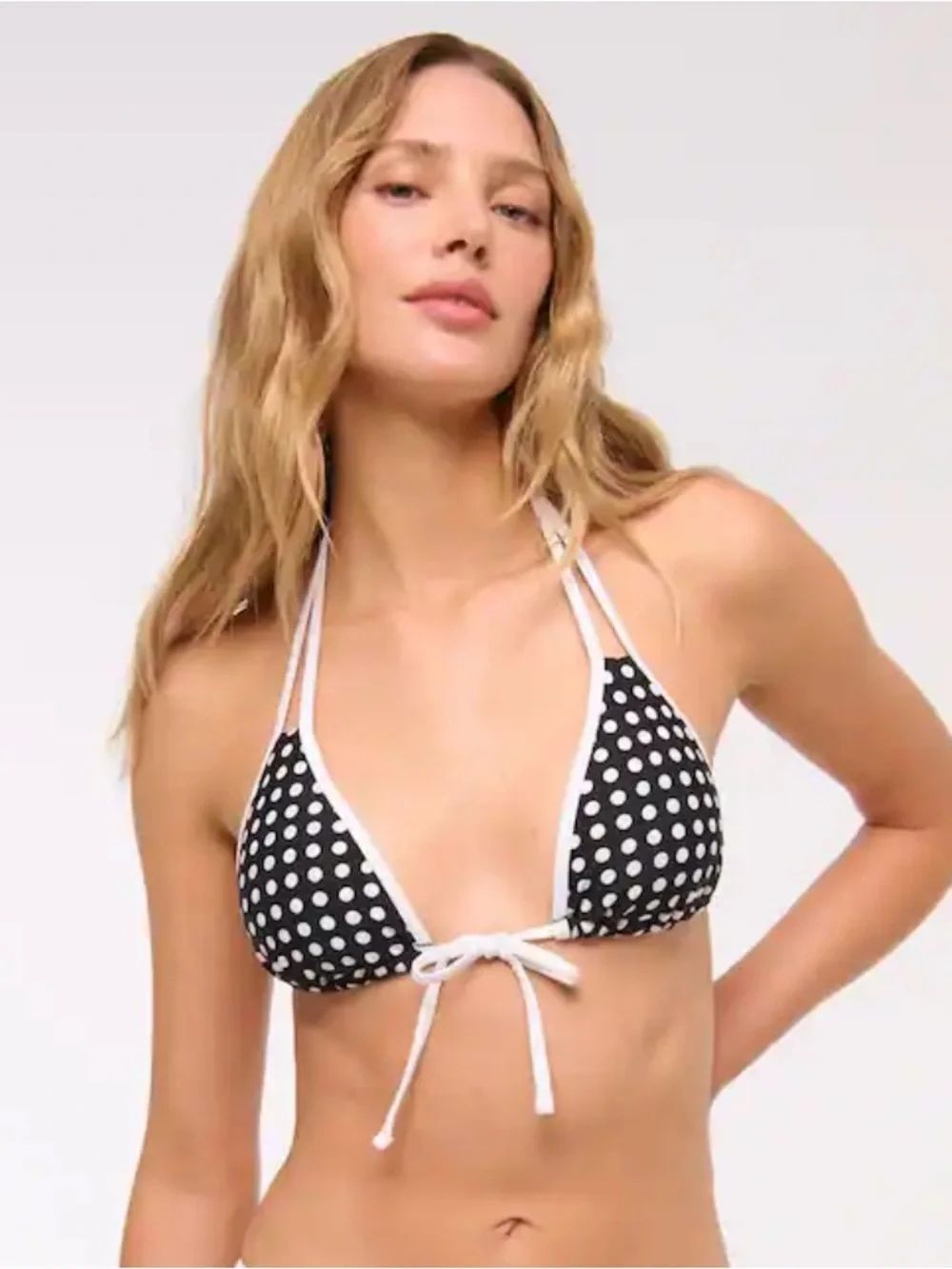 Abercrombie & Fitch Black White Polka Dot Bikini Top M NWT